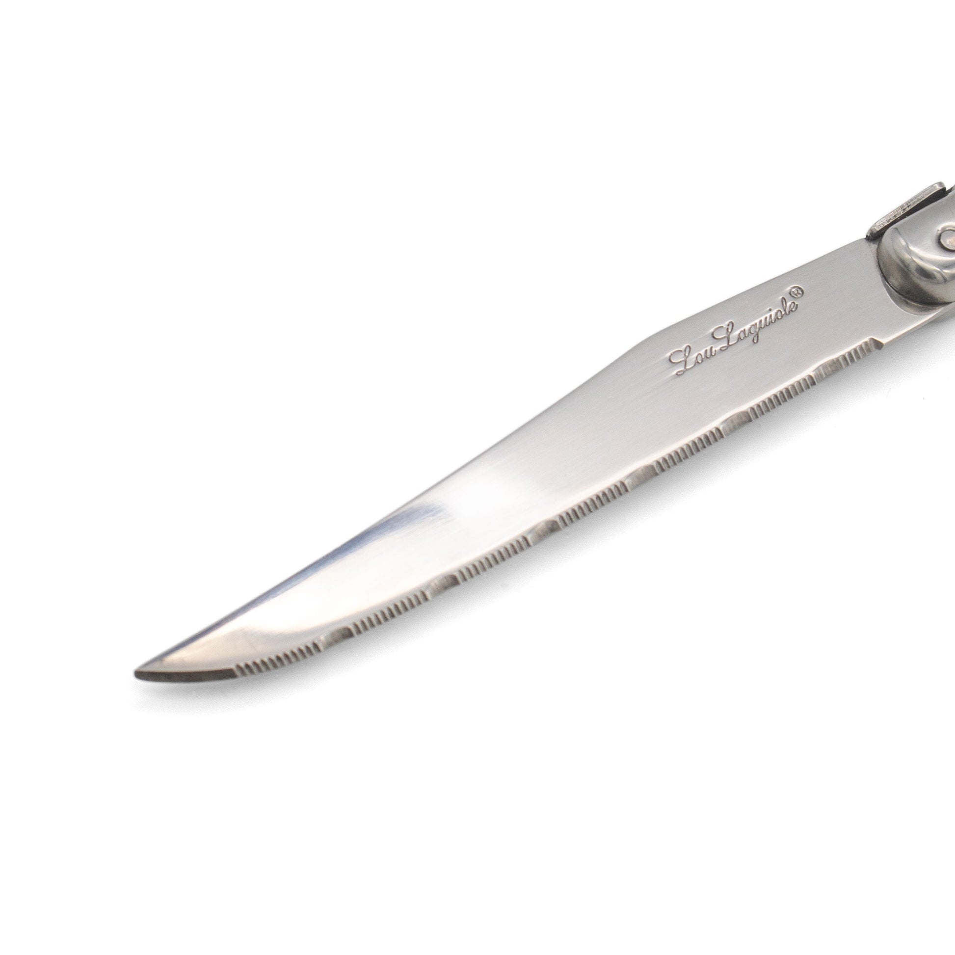 Lou Laguiole - 6-pc steak knives in wooden block - anthracite Steakmes Lou Laguiole