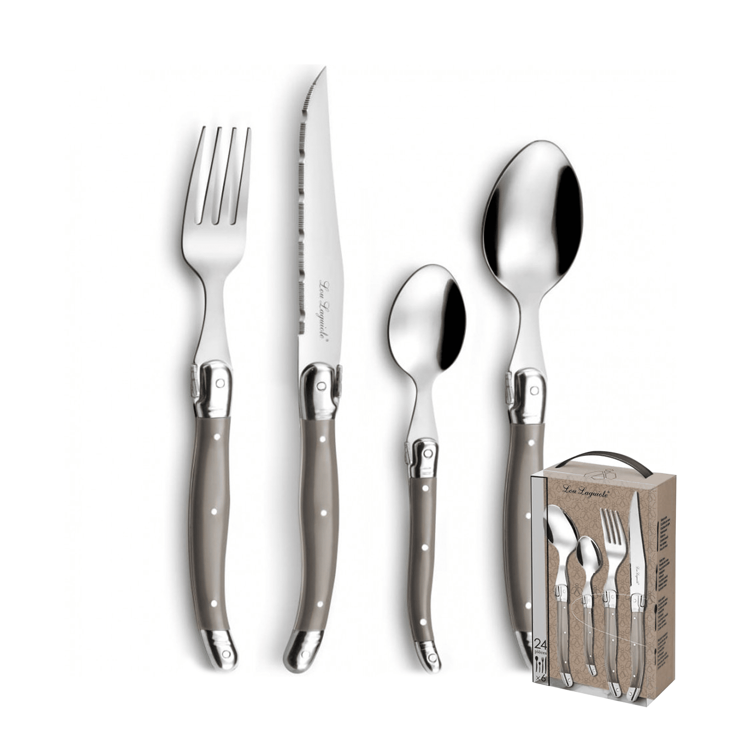 Lou Laguiole - Tradition 24-delige Bestekset - Taupe Bestekset Lou Laguiole