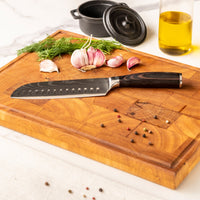 Messenset Damascus print 7-delig + Acacia Enkelzijdig Messensets Shinrai Japan