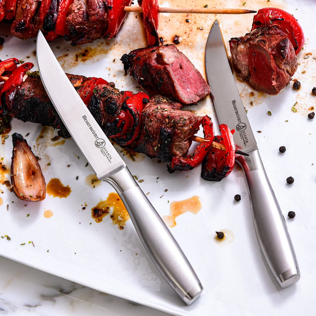 Messermeister - Avanta 4-delige zilvere steak messenset Messensets Messermeister