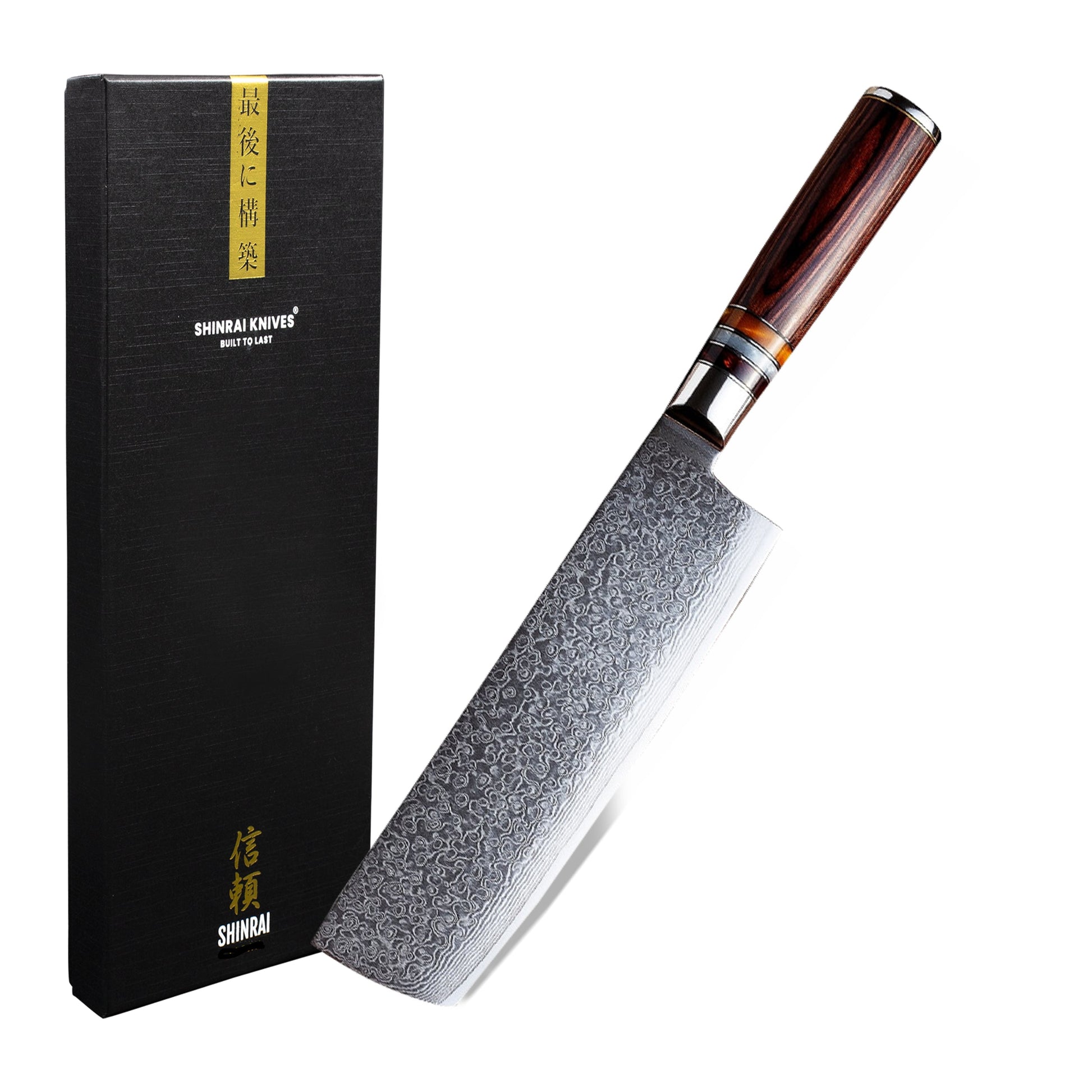 Micarta Jewels Damascus Nakiri 18 cm Keukenmessen Shinrai Japan
