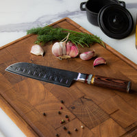 Micarta Jewels Damascus Santoku 18 cm Keukenmessen Shinrai Japan