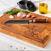 Micarta Jewels Damascus Santoku 18 cm Keukenmessen Shinrai Japan