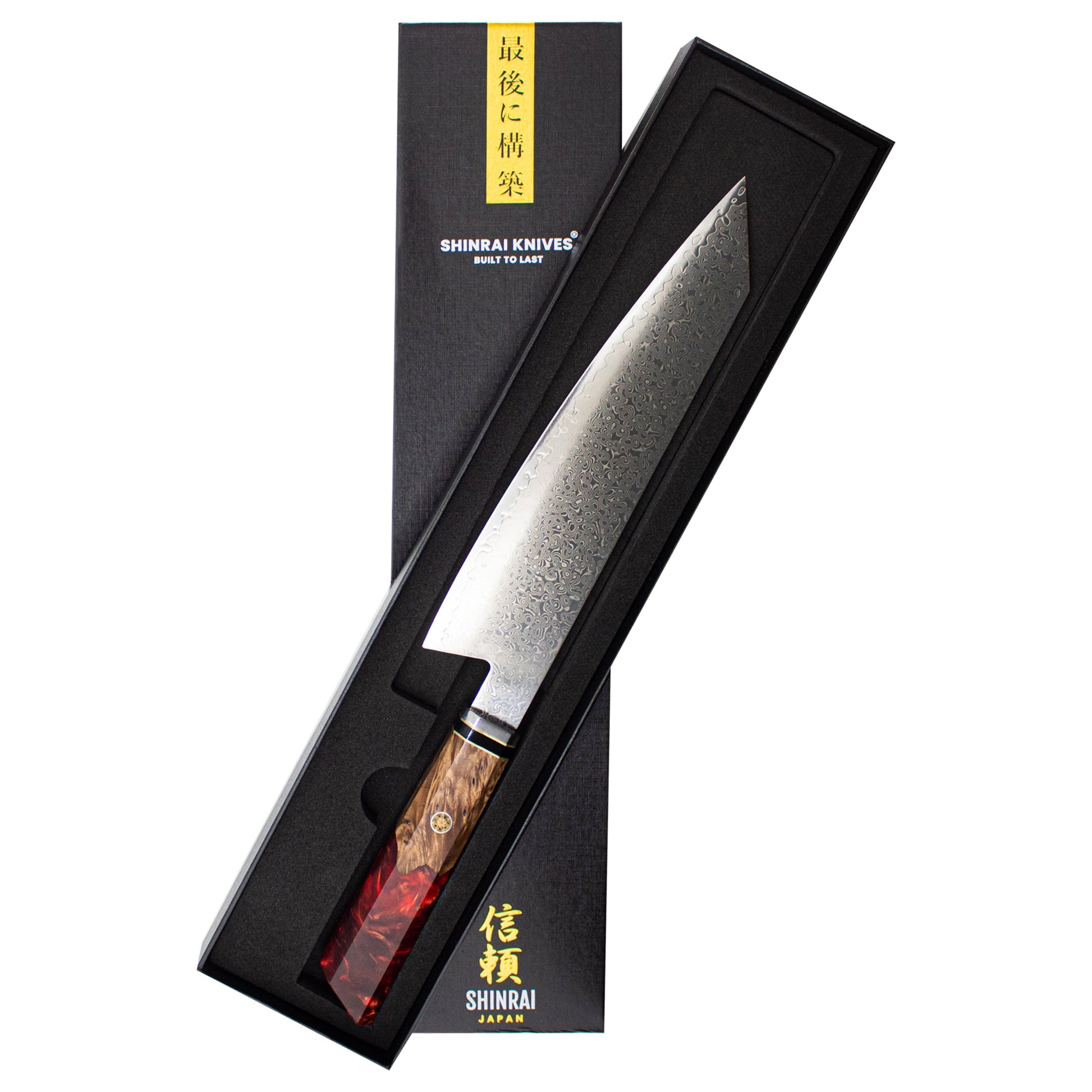 Ruby Octagon Damascus Kiritsuke 23 cm - Special Edition Keukenmessen Shinrai Japan
