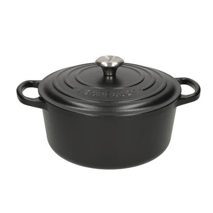 Le Creuset - Signature Braadpan Mat Zwart 22 cm (zwart interieur)