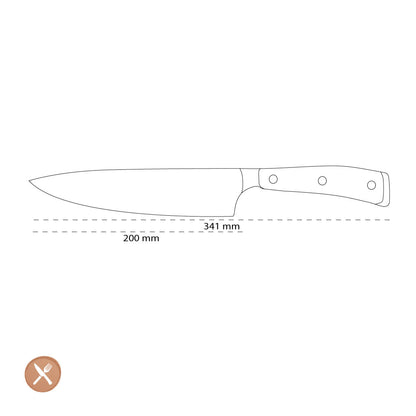 Wusthof - Couteau de chef Classic Ikon 20cm + Bloc à couteaux marron offert