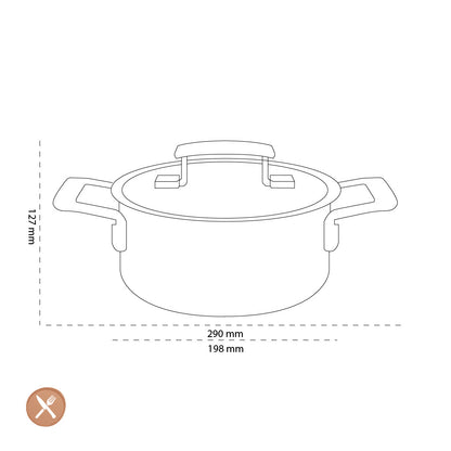 Demeyere - Industry 5 Kookpan met deksel 18 cm