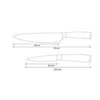 Shinrai Knives - Hammered RVS 2-delige Messenset - Koksmes + Schilmes