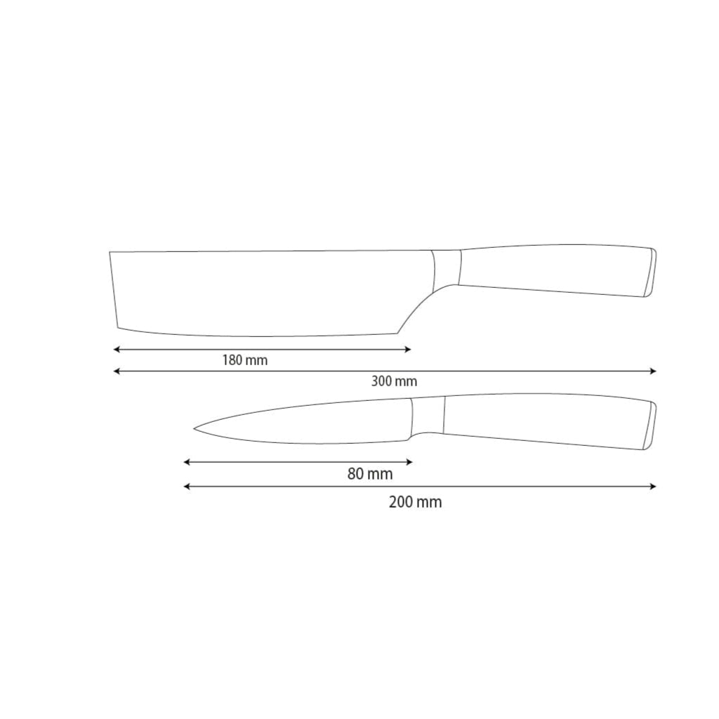 Shinrai Knives - Hammered RVS 2-delige Messenset - Nakiri + Schilmes