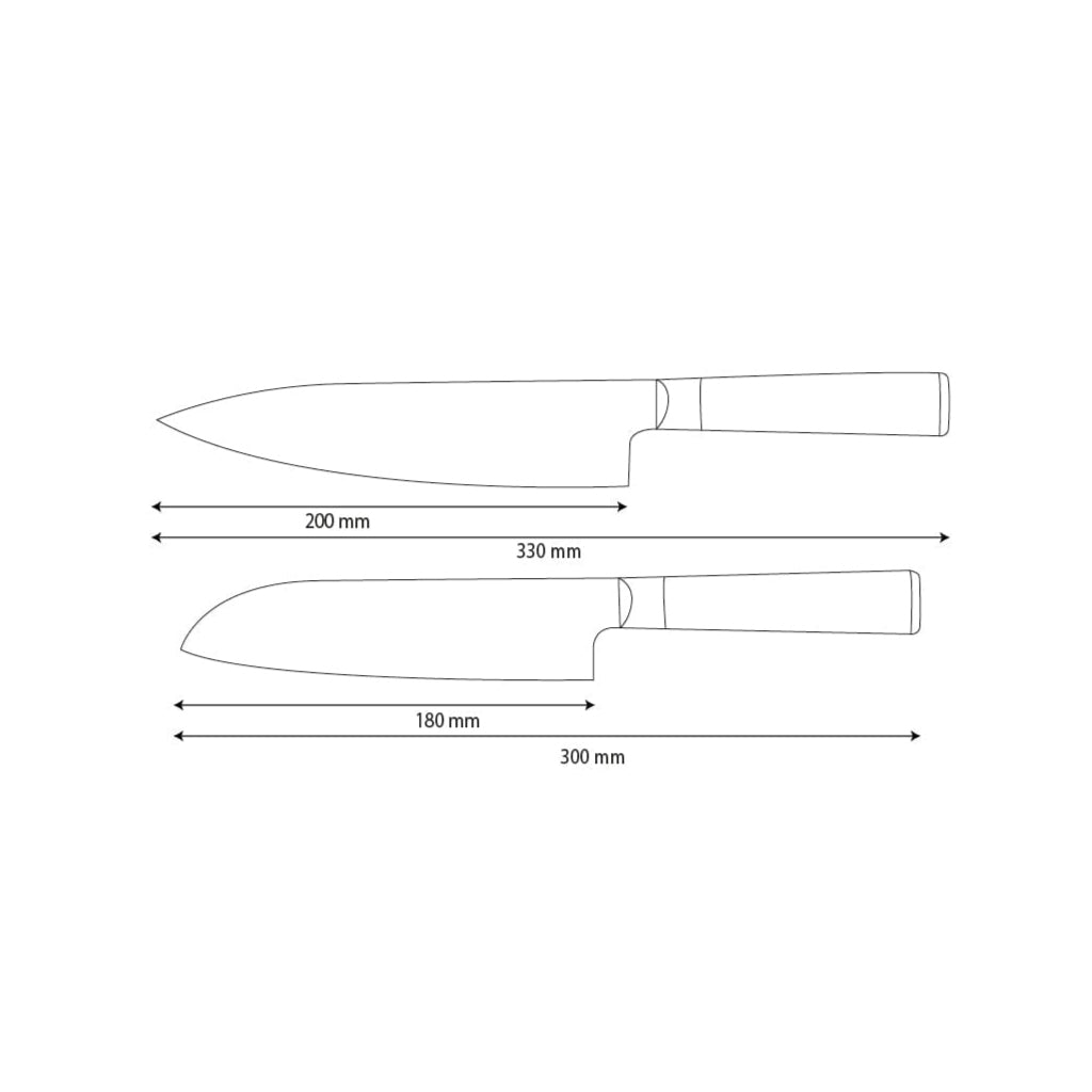 Shinrai Knives - Hammered Damast BR 2-delige Messenset - Koksmes + Santoku mes