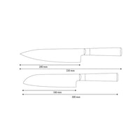 Shinrai Knives - Hammered Damast BR 2-delige Messenset - Koksmes + Santoku mes