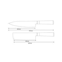 Shinrai Knives - Hammered Damast BR 2-delige Messenset - Koksmes + Nakiri