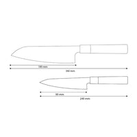 Shinrai Knives - Takumi Kaza 2-delige Damascus Messenset - Santoku + Schilmes