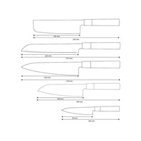 Couteaux Shinrai - Ensemble de couteaux Damas 5 pièces Takumi Kaza - Couteau de chef + Couteau à pain + Nakiri + Santoku + Couteau d'office