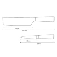 Shinrai Knives - Damascus Print Epoxy Sapphire 2-delige Messenset - Nakiri + Schilmes