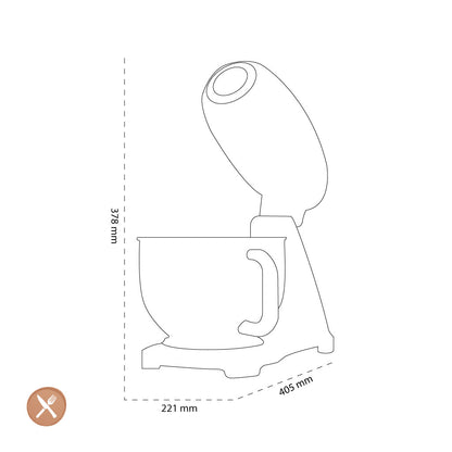 Smeg - Keukenmachine | Watergroen | Jaren 50 | Keukenmachine full color