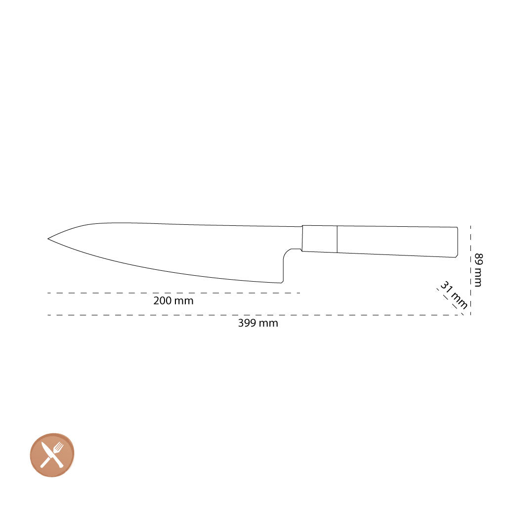 Shinrai Japan - Kurayami Damascus Koksmes 20 cm