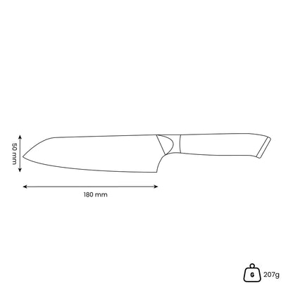 Shinrai Knives - Parelmoer Jewels Damascus Santoku mes 18 cm