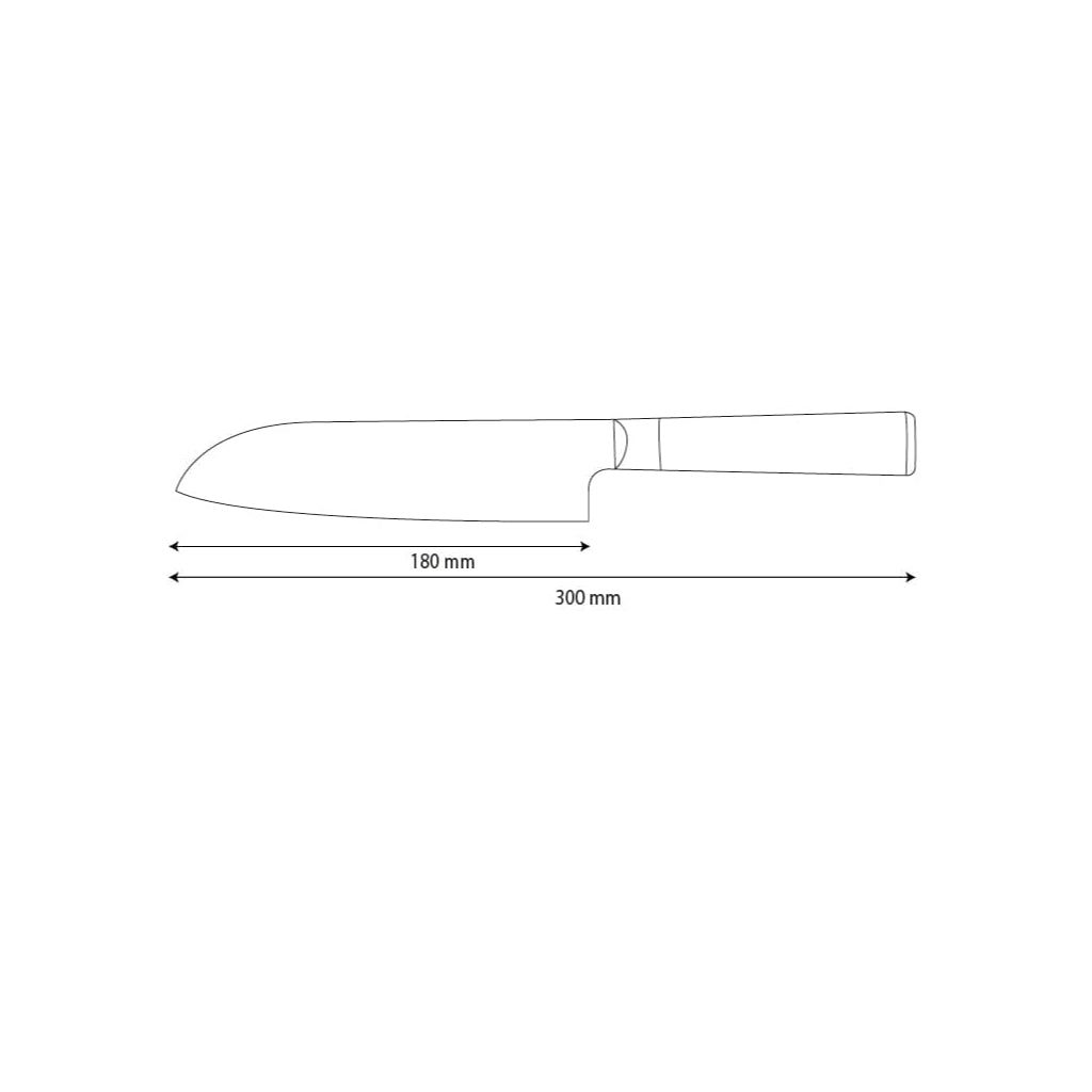 Shinrai Knives - Hammered Damast BR Santoku mes 18 cm