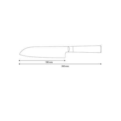 Shinrai Knives - Hammered Damast BR Santoku mes 18 cm