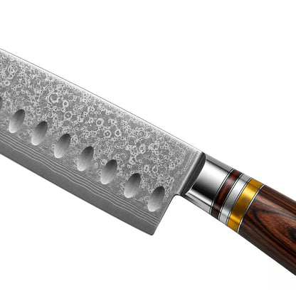 Shinrai Knives - Micarta Jewels Damascus Santoku 18 cm