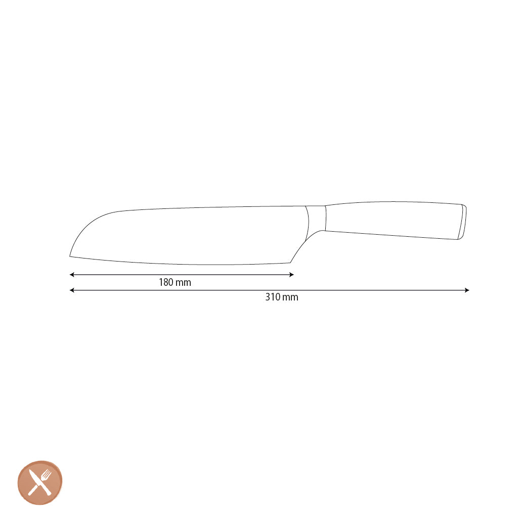 Shinrai Knives - Hammered RVS Santoku mes 18 cm