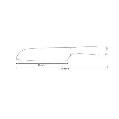 Shinrai Knives - Hammered RVS Santoku mes 13 cm