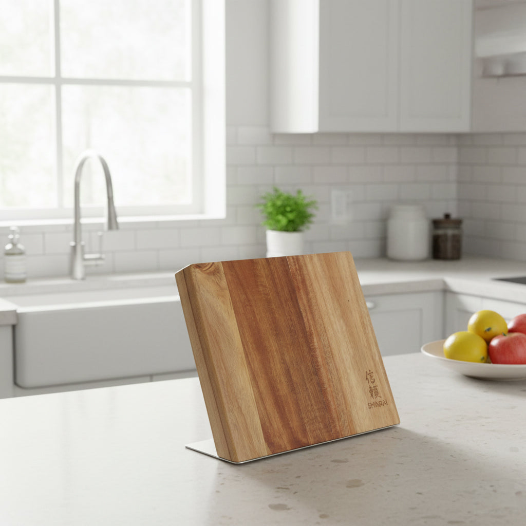 Shinrai Knives - Magnetisch Messenblok Cito Enkelzijdig - Acaciahout