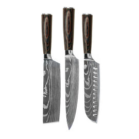 Shinrai Knives - Damascus Print  3-delige Messenset