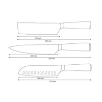 Shinrai Knives - Damascus Print  3-delige Messenset