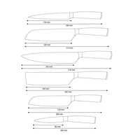 Shinrai Knives - Hammered RVS 6-delige Messenset
