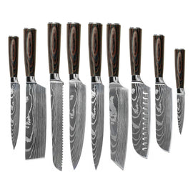 Shinrai Knives - Damascus Print 9-delige Messenset