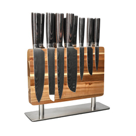 Couteaux Shinrai - Ensemble de 14 couteaux imprimés Damas - Collection Master XL + Bloc