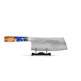 Shinrai Japan - Couteau de Chef Chinois Epoxy Saphir Damas 19 cm