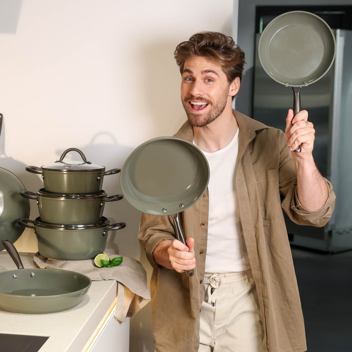 Cook & Pan Dark Olive Koekenpannenset 3-delig