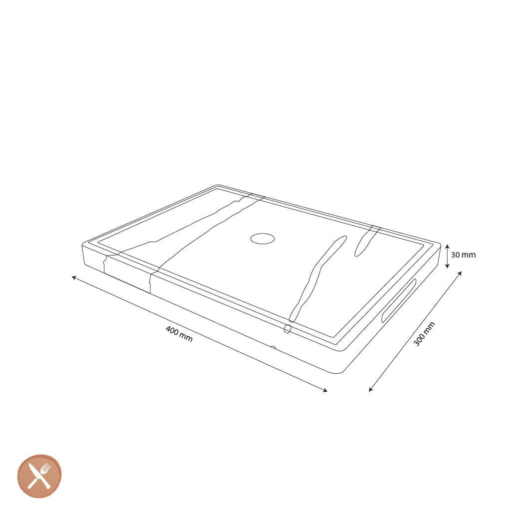 Shinrai Knives - Epoxy Sapphire Snijplank Olijfhout - 40 x 30 x 3 cm