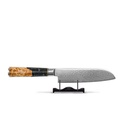 Shinrai Knives - Epoxy Onyx Damascus Santoku mes 18 cm