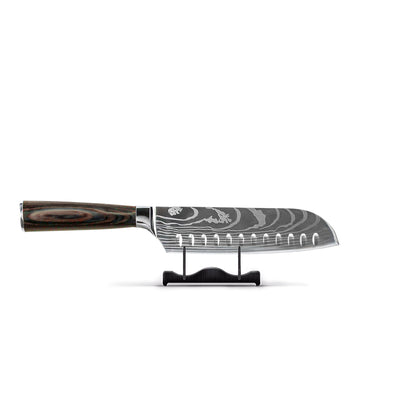 Shinrai Knives - Damascus Print Santoku 18 cm