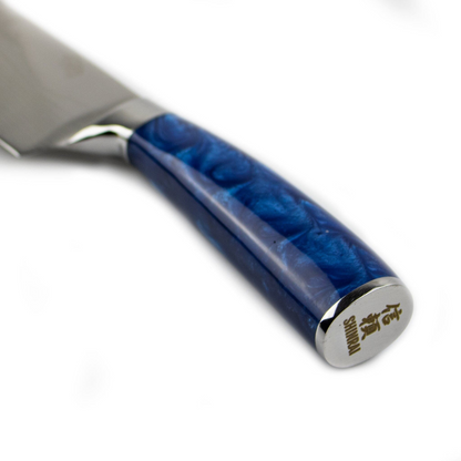 Shinrai Knives - Damascus Print Epoxy Sapphire - 6-delige Messenset