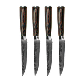 Shinrai Knives - Damascus Print 4 Steakmessen