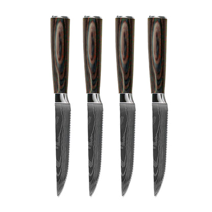 Shinrai Knives - Damascus Print 4 Steakmessen