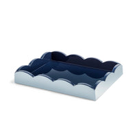 Addison Ross - Dienblad Scalloped - Pale Denim & Navy - 28x20 cm