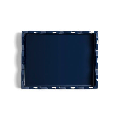 Addison Ross - Dienblad Scalloped - Pale Denim & Navy - 28x20 cm