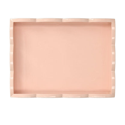 Addison Ross - Dienblad Scalloped - Khaki/Pink - 28x20 cm Dienblad Addison Ross 