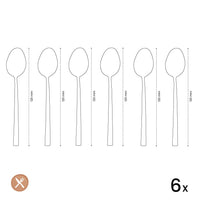 Amefa - Austin 6 Theelepels - Mat Champagne Theelepels Amefa 