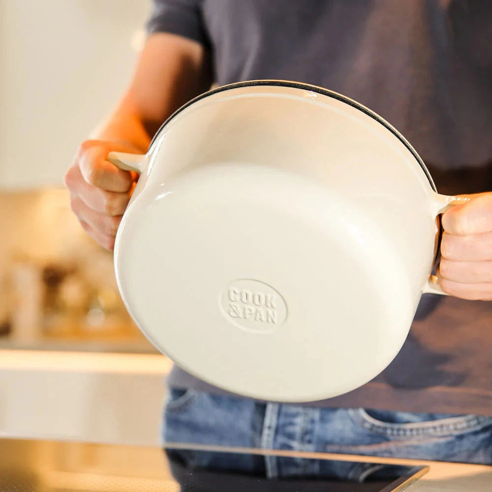Cook & Pan - Go Ivory Gietijzeren Braadpan 24 cm - 4 liter Braadpan Cook & Pan 