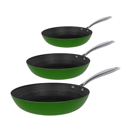 Cook & Pan - Honey Go Green Koekenpannenset 3-delig Pannenset Cook & Pan 