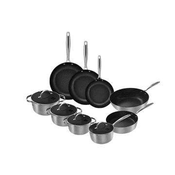 Cook & Pan - Honey RVS Pannenset 9-delig Pannenset Cook & Pan 