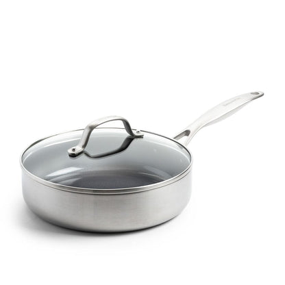 GreenPan - Geneva 4-delige Pannenset 24/24/28 cm - koekenpan + stoofpan met deksel + wokpan Pannenset GreenPan 