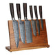 Hammered RVS 6-delige Messenset + Acacia houder enkelzijdig